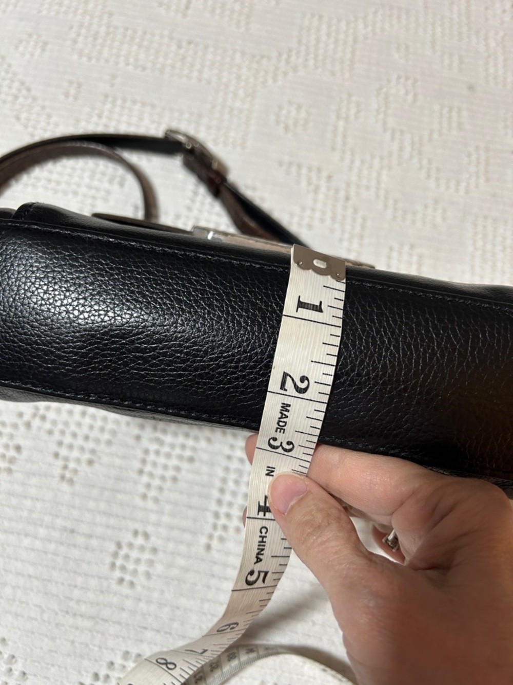 Brighton Black and Dark Brown Leather Crossbody Bag - Picture 4 of 9